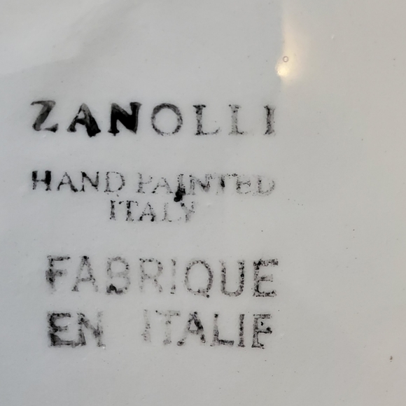 Zanolli Handpainted Blue White Fish Plate Made in Italy - Picture 3 of 5